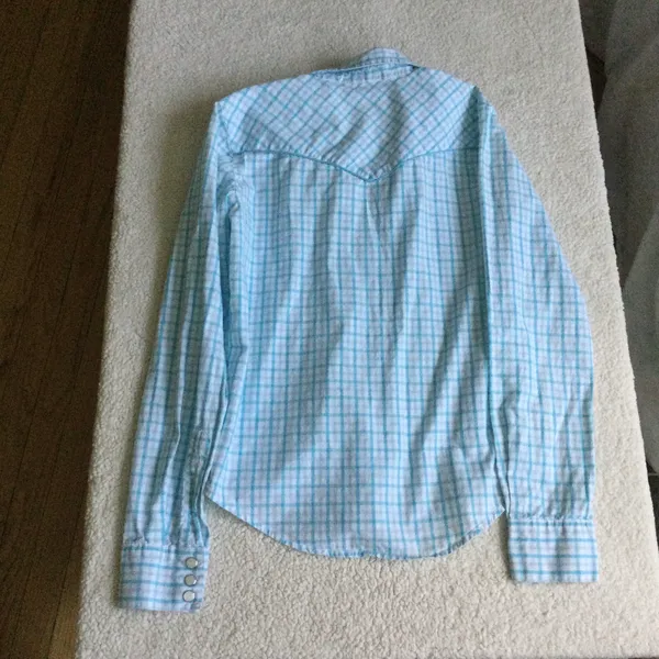 Aeropostale Vintage Y2K Plaid Pearl Snap Button Down Western Shirt - Sz Small - Image 4