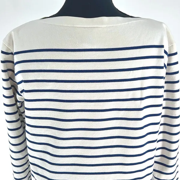 VTG Ralph Lauren Petite Womens PL‎ Striped Long Sleeve Preppy Y2K Top Navy White - Image 7