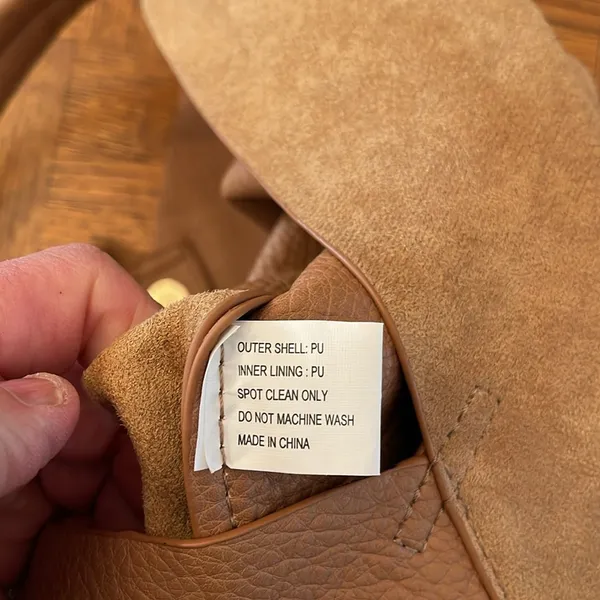 Anthropologie SHIRALEAH Two-Tone Tan VEGAN Leather Women's Bag - Image 5