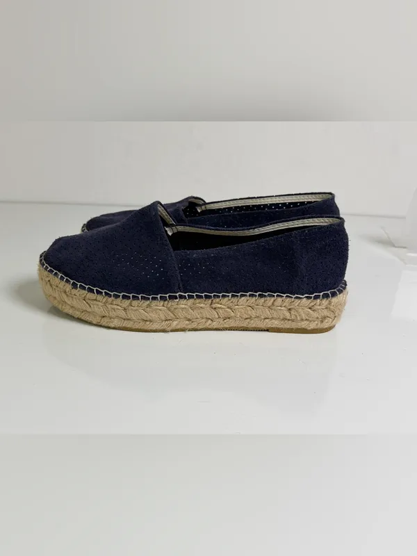 Espadrij L’Originale Women’s Navy Suede Platform Espadrille Loafer US 7.5-8 NWOT - Image 5