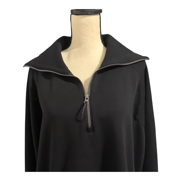 Spanx Women's EUC Black AirEssentials Half Zip Pullover Sz 1X XL Cozy Athleisure - Image 4