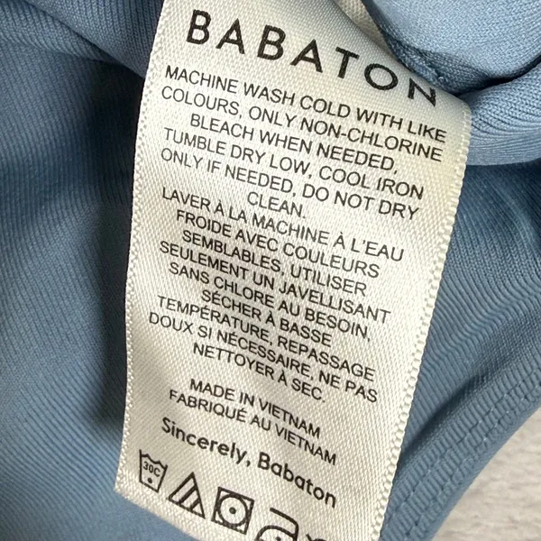 Babaton Contour Squareneck Bodysuit Slate Blue Thong 107351 Size L - Image 4