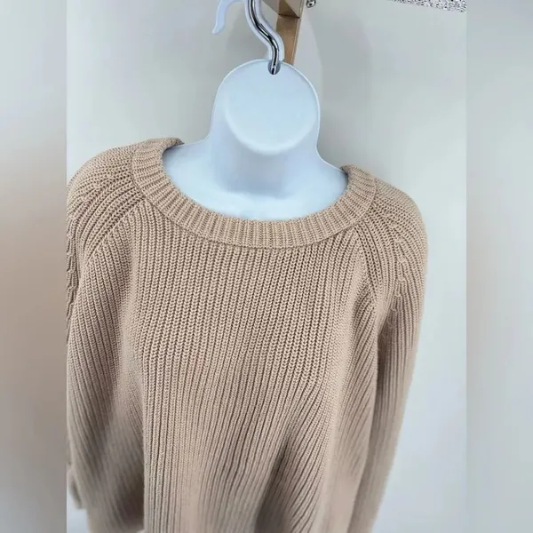 JENNI KAYNE Cotton Fisherman Crewneck Sweater Womens Size 1X Minimalist - Image 9