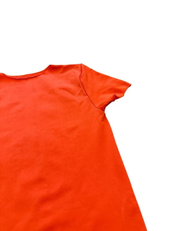 Skims Seamless Sculpt Thong Short Sleeve Bodysuit Bright Orange Size Small Med - Image 5