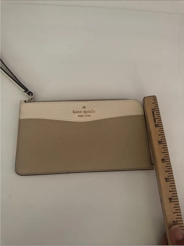 kate spade New York Beige and Cream Leather Wristlet - Image 7