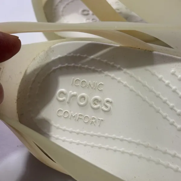 Crocs Women's Isabella Huarache II Open Toe Jelly Sandals Slip On Size 6 Oyster - Image 5