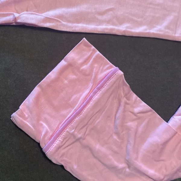 ASOS Design Women’s Long Sleeve Shirt & Pants Pajama Set Pink Piping Size 4 NEW - Image 10