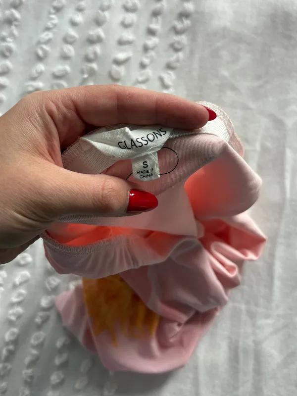 Glassons Pink Strapless Tube Top with Orange Floral Detail - Image 3