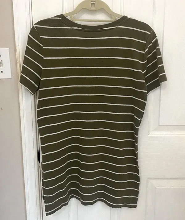 A.N.A Classic V-Neck Striped Short Sleeve Tee Shirt - Image 4