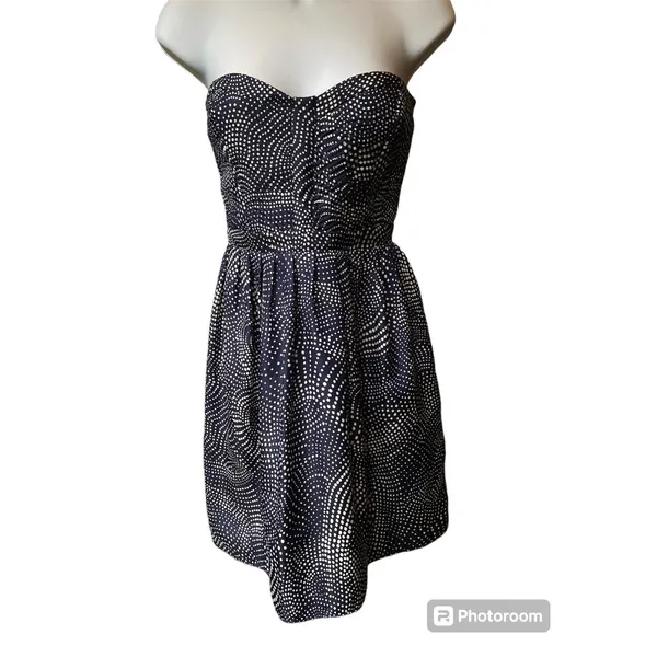 devlin Dress Size Small Strapless Blue White Quilted Smocked Mini from Nordstrom - Image 2