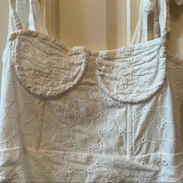 Lioness White Crochet Detail Bustier Dress - Image 3