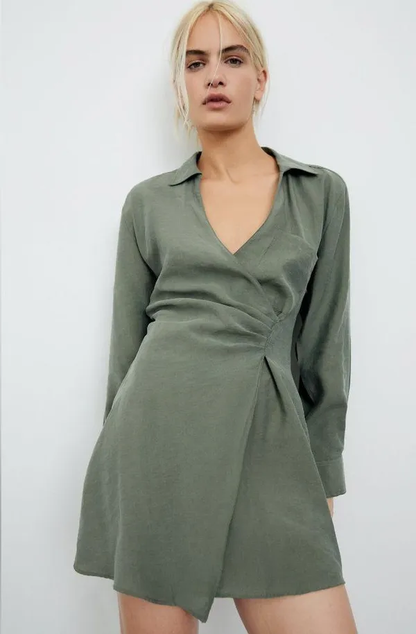 ZARA WRAP DRESS WITH POCKET - Image 3