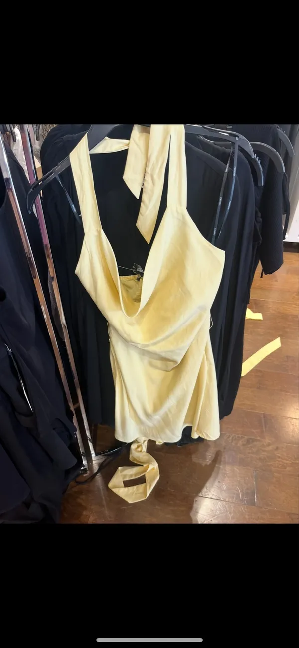 Forever21 Yellow Cowl Neck Mini Dress - Image 2