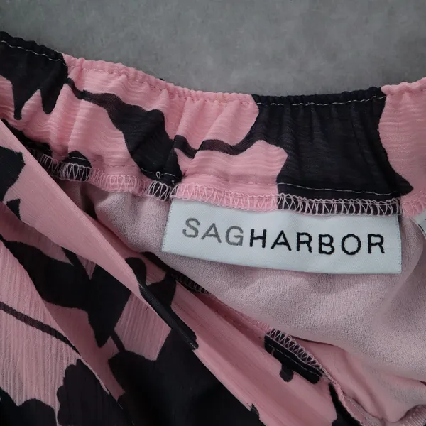 Sag Harbor Pink Blue Floral Knee Length Skirt Pull On Plus Boho‎ XL Extra Large - Image 5