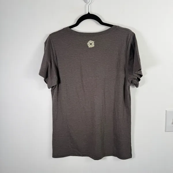 Natural Life 'Live Happy' Floral Grey T-Shirt Cotton Boho Graphic NEW Womens XL - Image 6