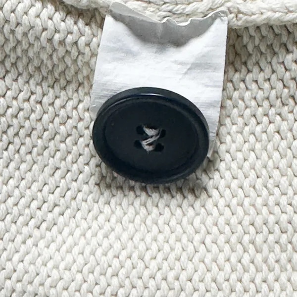 Zara Men Cream Knit V-Neck Button Cardigan Sweater Size Large - Image 5