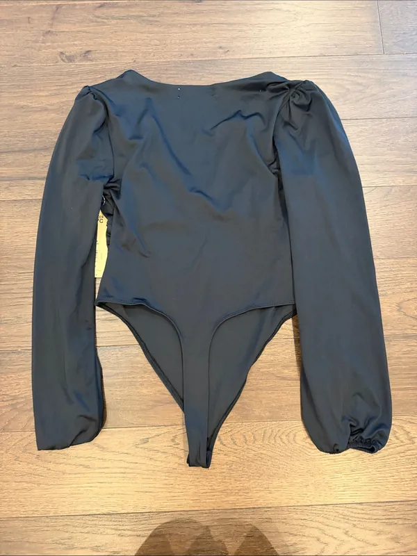 Madden NYC Black Long Sleeve One-Piece Bodysuit Size Medium NWT - C67-072 - Image 6