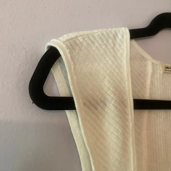 We The Free Boss Babe White Ribbed Sleeveless Tank Boho Layering Women's size XL - Image 4
