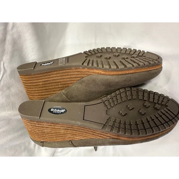 Dr. Scholls Womens Olive Green Faux Suede Lace Up Wedge Ankle Booties - Image 8