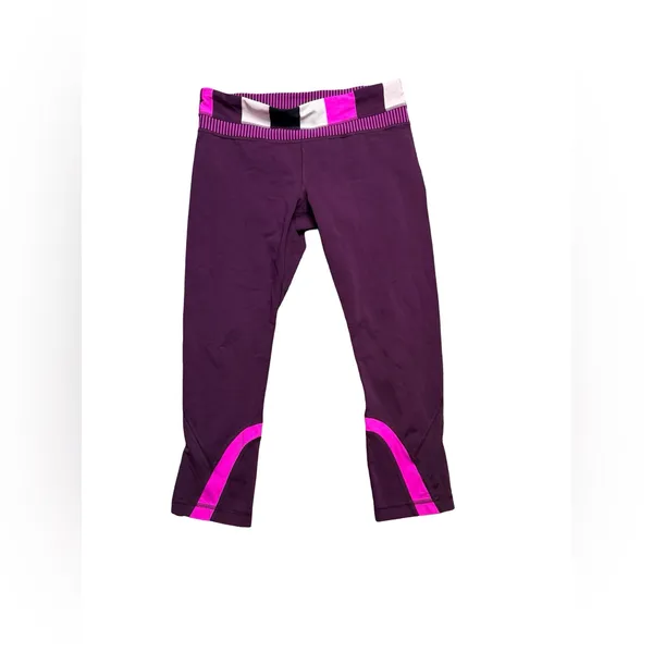 ✨🏃‍♀️ LULULEMON Wunder Under Crop Leggings Plum Pink 8‎ 🏃‍♀️✨ - Image 2