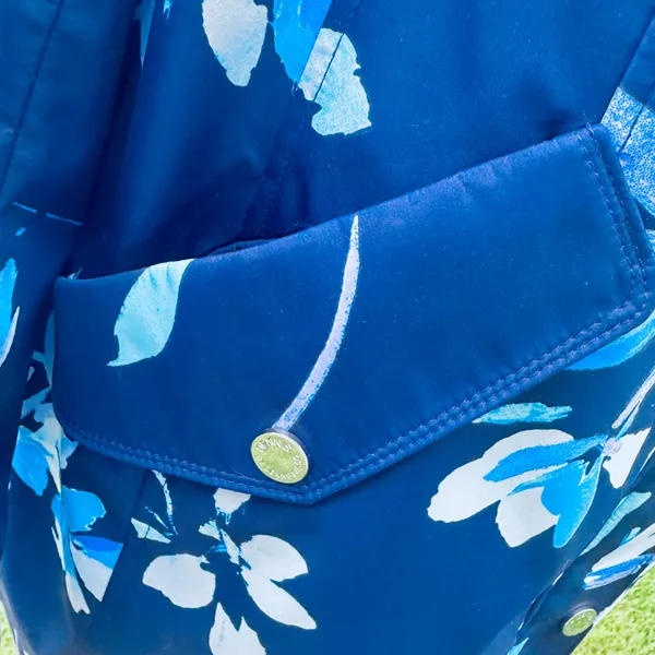 Dennis Basso Spring Rain Blue Floral Raincoat size XS - Image 10