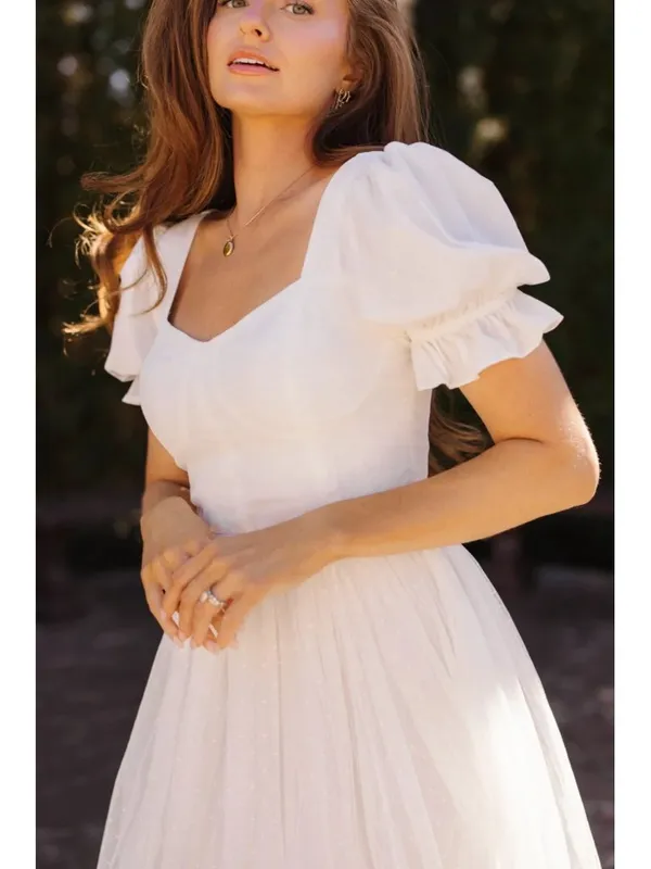NWT Ivy City Co Ballerina in White Embroidered Tulle Midi Dress 16W Wedding - Image 2