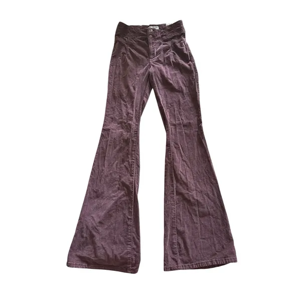 We The Free People NWT Jayde Cord High Rise Flare Jeans 25 Brown Boho 70s - Image 3