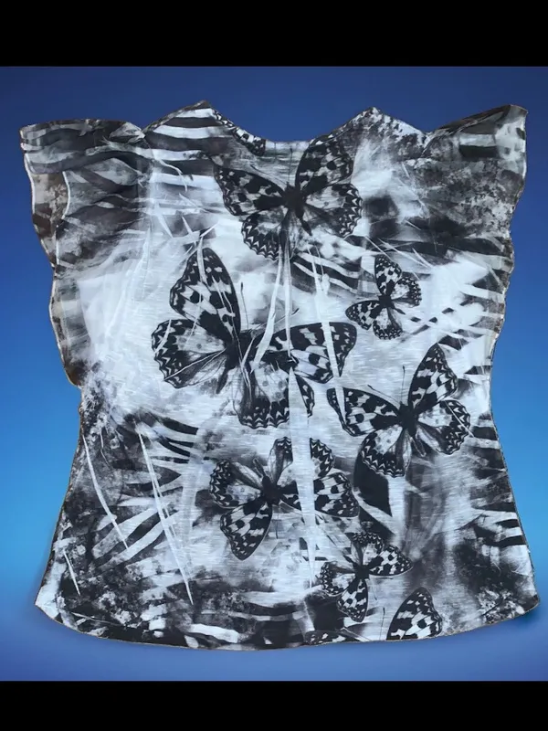 One World "Live & Let Live" Butterfly Flutter Top – Size XL - Image 2