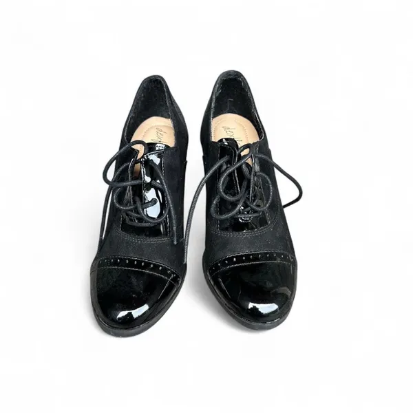 Dexflex Comfort Kara Black Mary Jane Lace-Up Oxford Block Heel Shoes 7 New - Image 4