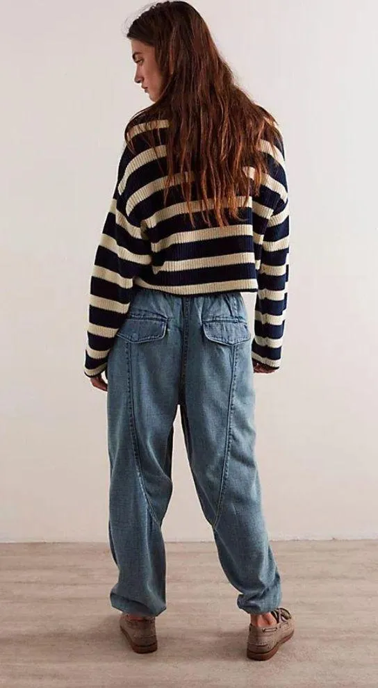 Free People We The Free Glitch Dropped Pull-On Jeans Size S - Image 2