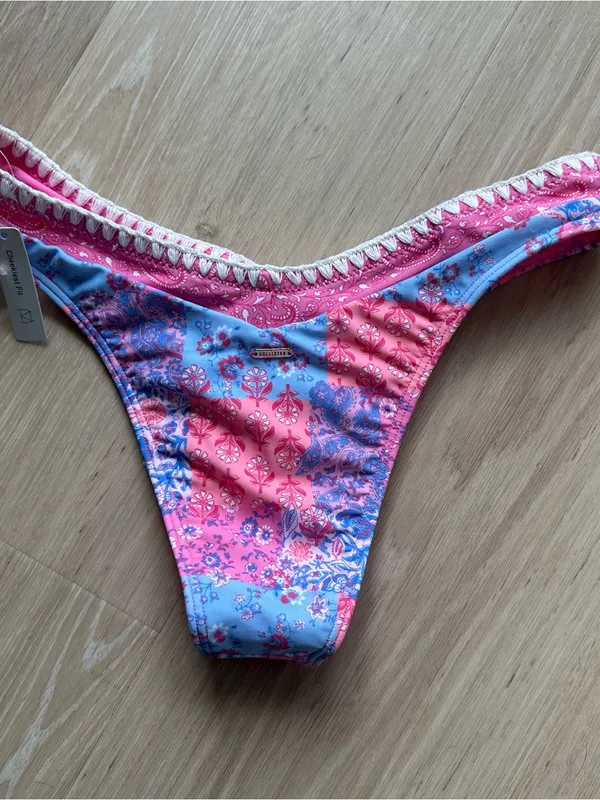 NWT Hollister Pink Patchwork Coupe Cheekiest Bikini Bottoms - Image 8