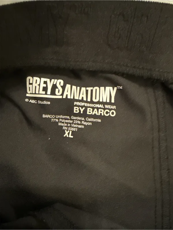 Grey's Anatomy Black Cargo Jogger Scrub Pants with Drawstring - Image 3