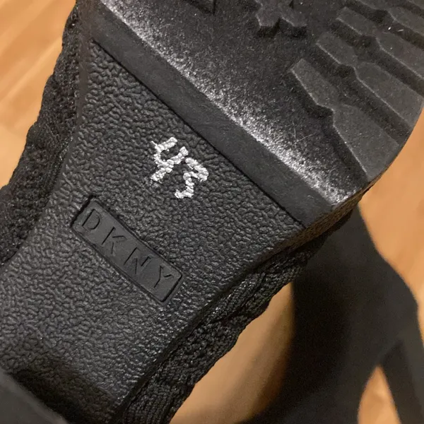 DKNY Logo Chunky Platform Ankle Knot Bootie Women’s US 7 Black Color 4”Heel NWT - Image 10