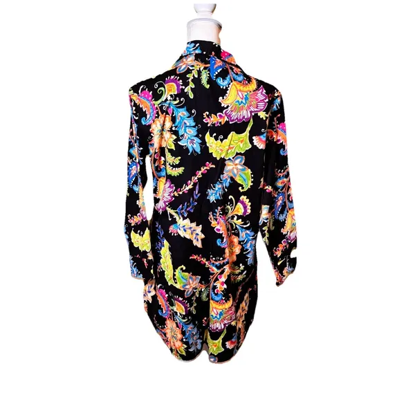 Lauren Ralph Lauren Floral Sleep‎ Shirt Nightgown Monogram Pocket Medium Cotton - Image 2