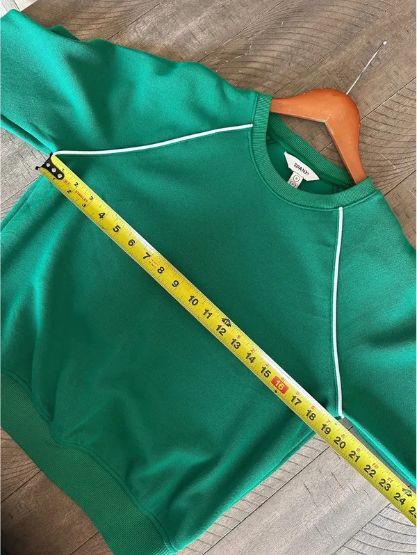 SPANX Airpiqué Long Sleeve Crewneck Top Field Green Women’s Small 21351R - Image 9