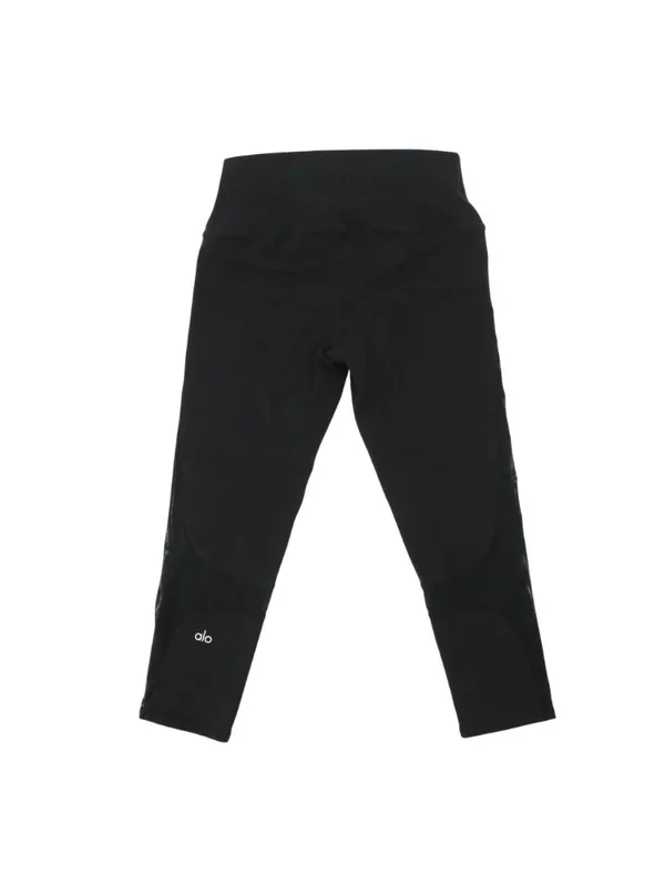 ALO Mesh Side Panels Crop Black Leggings XS S - Image 5