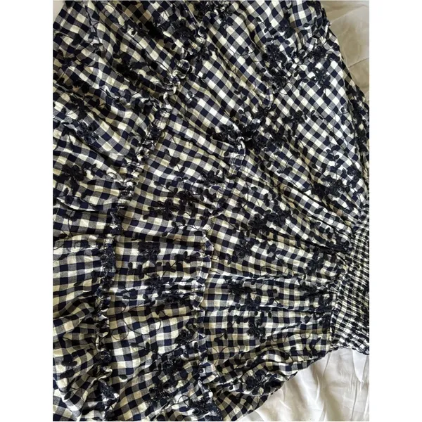 Francesca's Navy & White Smocked Gingham Sundress - Image 6