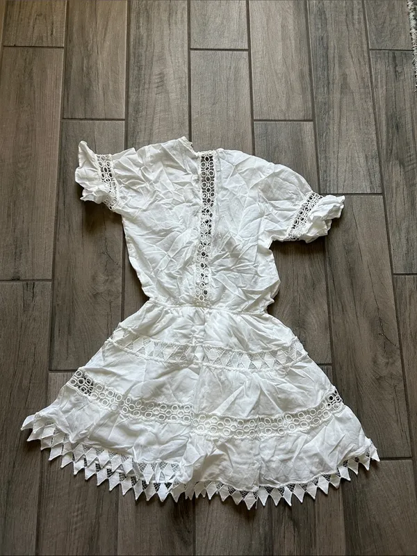 Peixoto White Eyelet Lace Mini Dress - Image 5