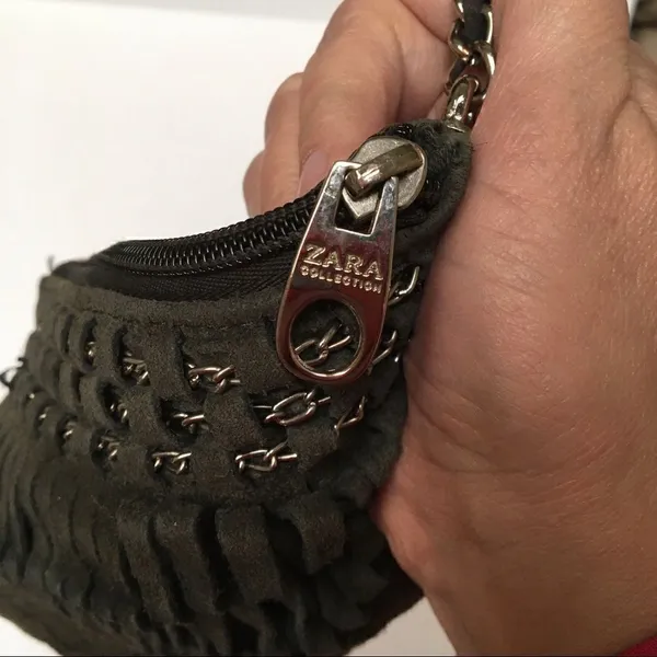 ‎Zara suede & chain strap detail Crossbody purse - Image 5