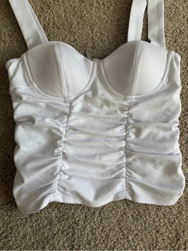 Reformation Linnea going out rush white summer sleeveless Knit Top size xs - Image 5