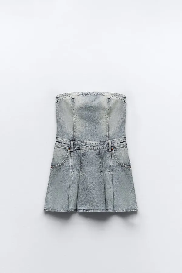 Zara Denim Dress Mini Casual Jeans Jean - Image 4