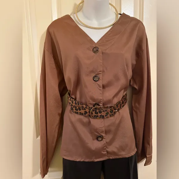 Brown Satin Button - Image 2
