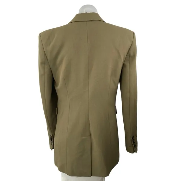 Zara Womens Olive Green Long Sleeve Notch Lapel Pocket Blazer Coat Jacket Size S - Image 2