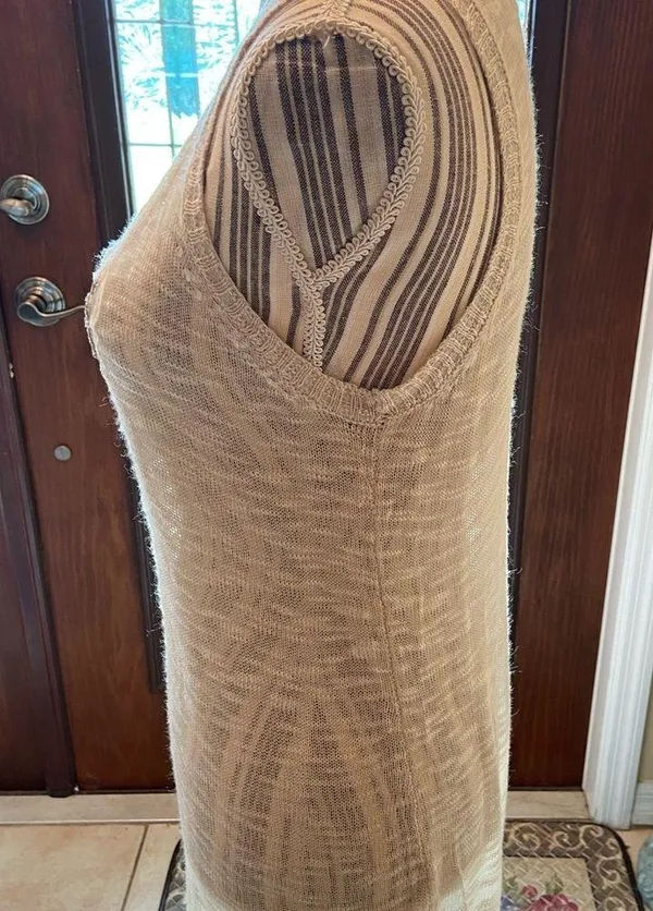 RXB sleeveless cream color sheer top size large - Image 4