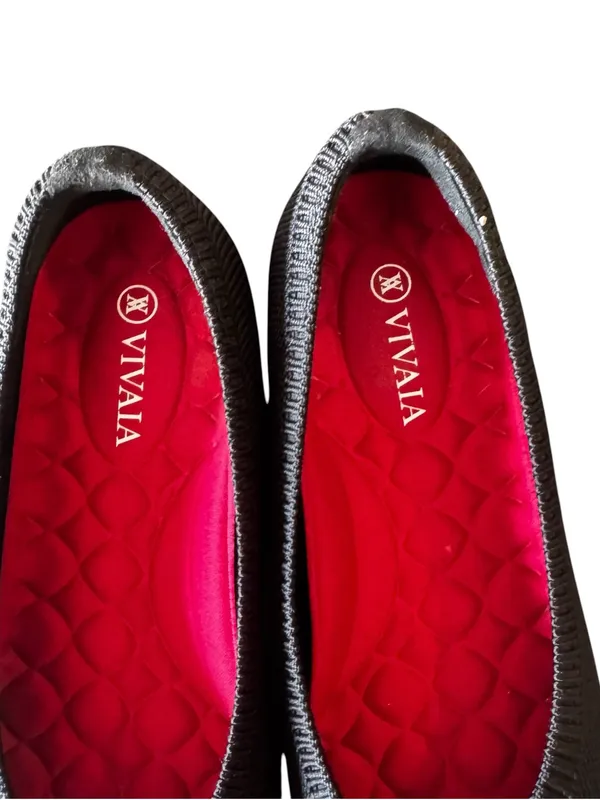 VIVAIA - Black Pointed Toe Knit Ballet Flats Red Sole Sz 35.5/5.5 - Image 5