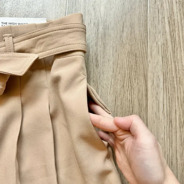 Ann Taylor The High Waisted Tapered Wide Leg Ankle Pants in Tan Size L NWT - Image 4
