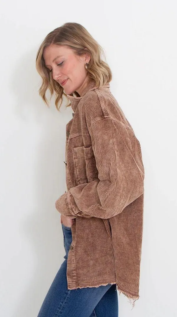 brown corduroy shacket - Image 3