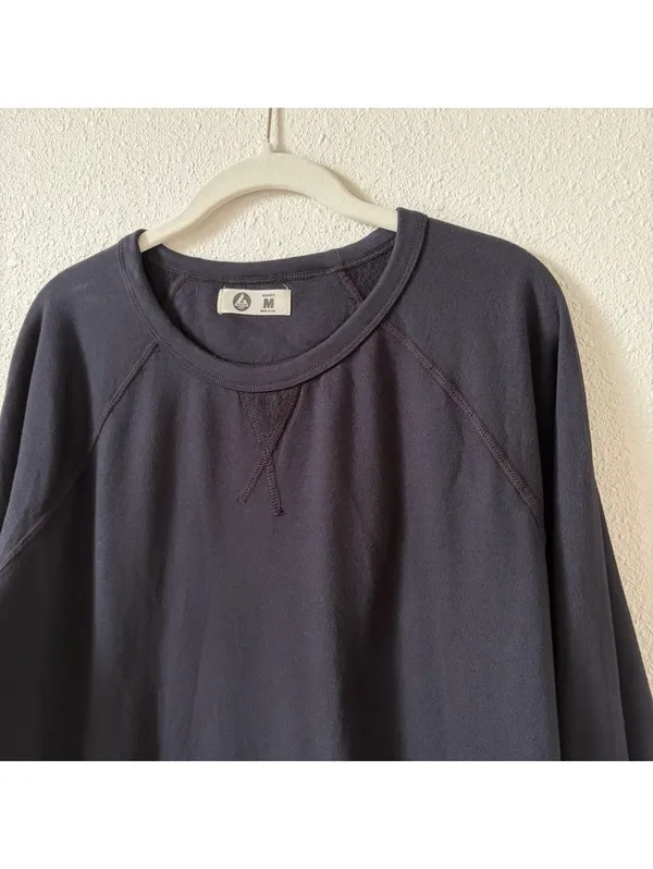 American Giant Crewneck Sweatshirt Size Medium Black Minimalist Casual Cotton - Image 4