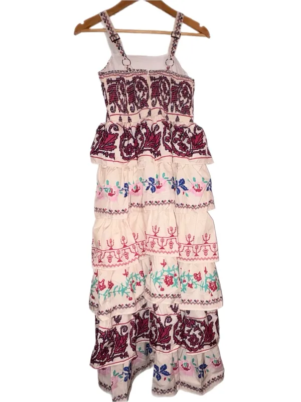 Halfheart Tiered Ruffle Maxi Dress Medium NWOT Pink - Image 4