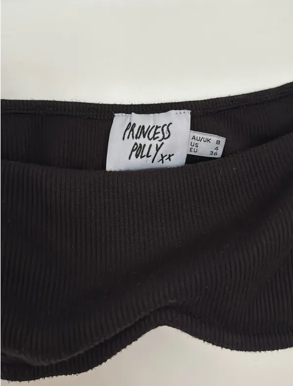 Princess Polly Long Sleeve Crop Black Top - Image 3
